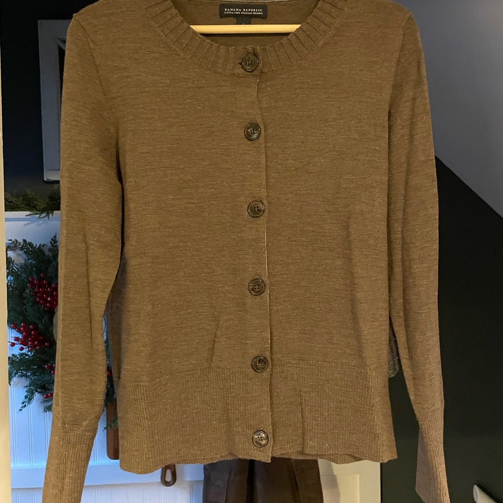 Banana Republic Italian Merino Wool Cardigan  Sweater Sz L